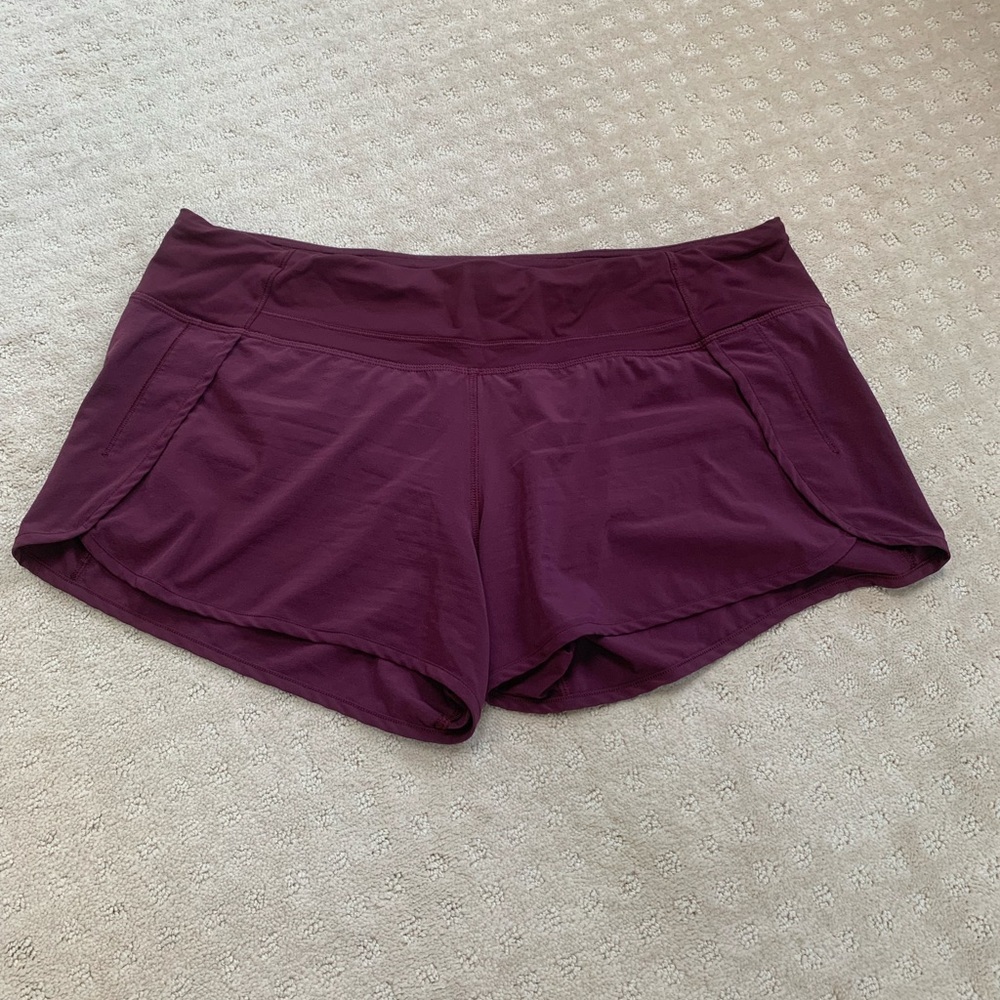 Maroon LULULEMON speed up shorts